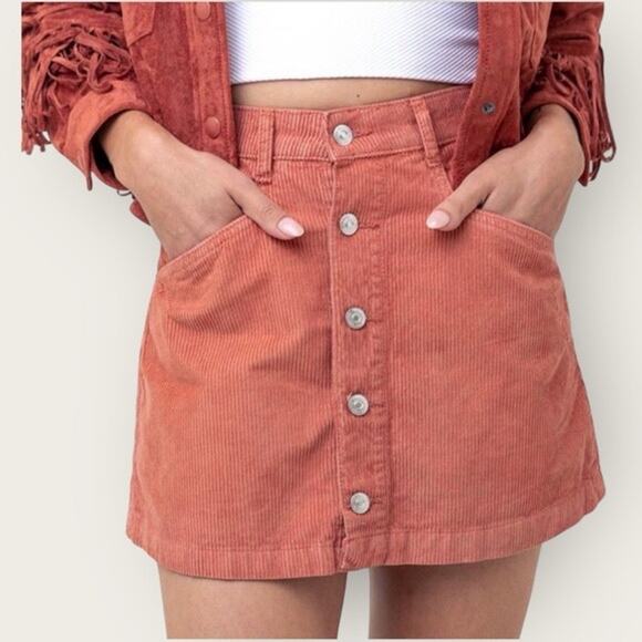Free People Dresses & Skirts - Free People Ray Corduroy Mini Skirt In Myrrh Size 8
